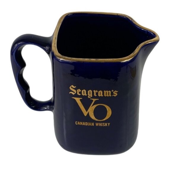 Seagram’s Whisky Pitcher Canadian Navy VO Mug Pouring Spout Gold Toned Trim - Picture 4 of 8